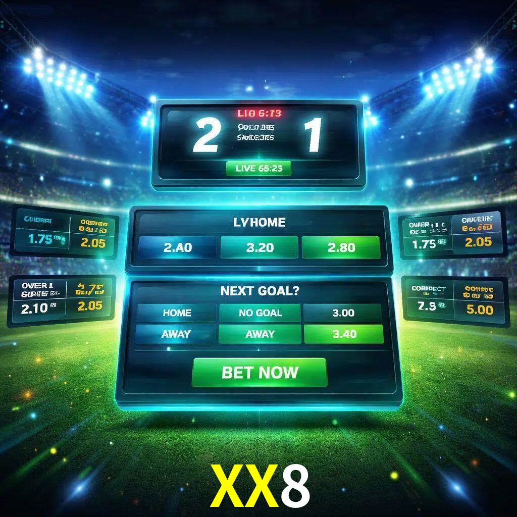 Vista de apuestas en vivo XX8 durante un partido en curso
